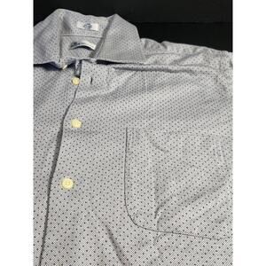 Peter Millar Constellation button down Short Sleeve shirt Blue Gray size L Large